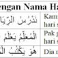 nama-nama hari sdi bahasa Arab