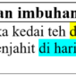 contoh imbuhan di untuk keterangan waktu
