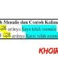 bahasa arab menulis dan contoh kalimatnya
