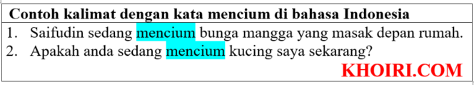 
35 Contoh kalimat dengan kata mencium di bahasa Indonesia