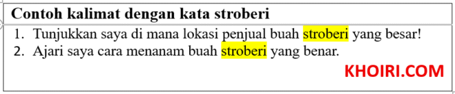 
32 Contoh kalimat dengan kata stroberi