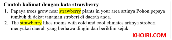 
28 Contoh kalimat dengan kata strawberry di bahasa Inggris