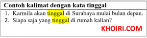 27 Contoh kalimat dengan kata tinggal di bahasa Indonesia