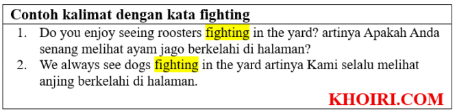 
18 Contoh kalimat dengan kata fighting