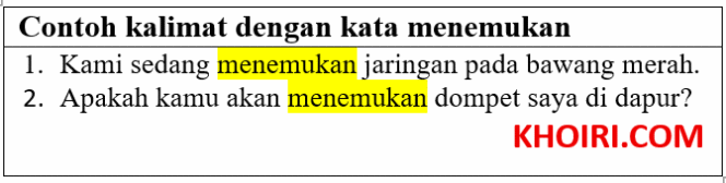 28 Contoh kalimat dengan kata menemukan
