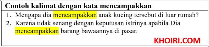 
14 Contoh kalimat dengan kata mencampakkan
