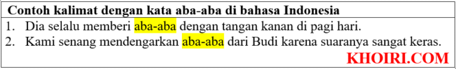 
23 Contoh kalimat dengan kata aba-aba