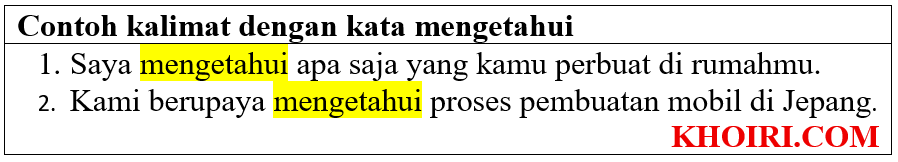 24 Contoh kalimat dengan kata mengetahui