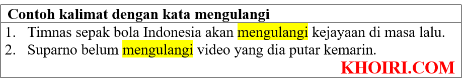 23 Contoh kalimat dengan kata mengulangi