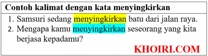 
20 Contoh kalimat dengan kata menyingkirkan