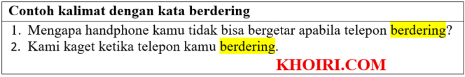 
24 Contoh kalimat dengan kata berdering