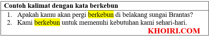 22 Contoh kalimat dengan kata berkebun