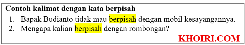 22 Contoh kalimat dengan kata berpisah