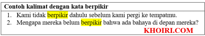 
21 Contoh kalimat dengan kata berpikir
