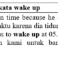 Contoh Kalimat Wake Up di Bahasa Inggris