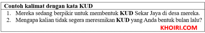 
20 Contoh kalimat dengan kata KUD
