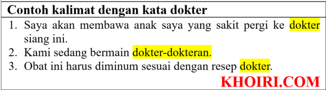 
					30 Contoh kalimat dengan kata dokter