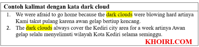 
20 Contoh kalimat dengan kata dark cloud