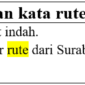 contoh kalimat dengan kata rute di bahasa Indonesia