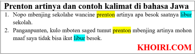 
Prenton Artinya dan Contoh Kalimatnya di Bahasa Jawa