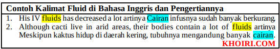 contoh kalimat cairan di bahasa Indonesia dan Pengertiannya