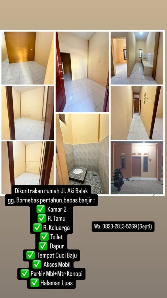 rumah dikontrakkan di jalan aki balak tarakan