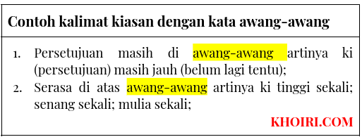 contoh kalimat kiasan dengan kata awang-awang