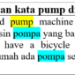 contoh kalimat dengan kata pump di bahasa Inggris dan pengertiannya