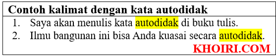 contoh kalimat dengan kata autodidak di bahasa Indonesia