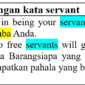 contoh kalimat dengan kata servant di bahasa inggris