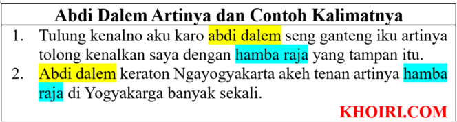 
					Abdi Dalem Artinya dan Contoh Kalimatnya