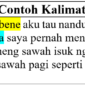 abene artinya dan contoh kalimatnya di bahasa Jawa