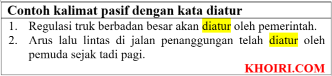 
					21 Contoh kalimat pasif dengan kata diatur