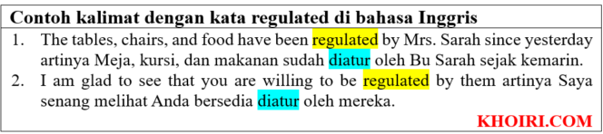 
					21 Contoh kalimat dengan kata regulated