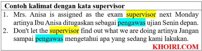 
					25 Contoh kalimat dengan kata supervisor