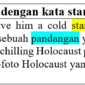 contoh kalimat dengan kata stare stared