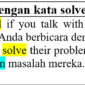 contoh kalimat dengan kata solve dan solved