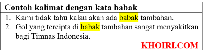 
					20 Contoh kalimat dengan kata babak