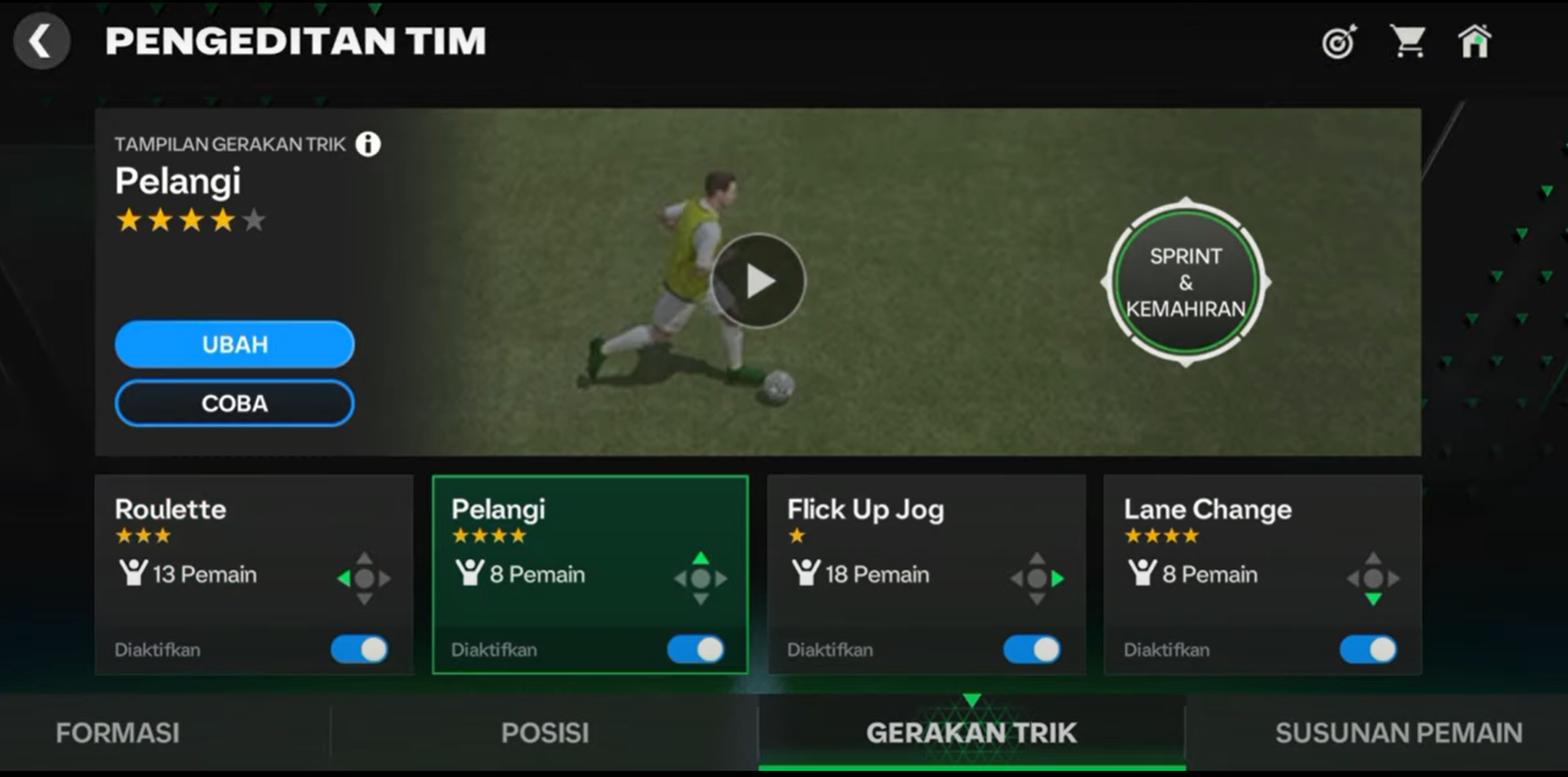 video cara mengatur gocekan pelangi di game fc mobile 2024