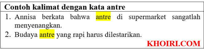 
					20 Contoh kalimat dengan kata antre