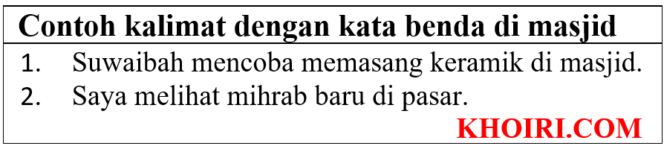 
					10 Contoh kalimat kata benda di masjid bahasa Indonesia