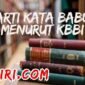 arti kata babu menurut kamus besar bahasa Indonesia (KBBI)