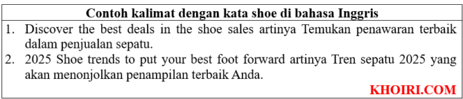 
					21 Contoh kalimat dengan kata shoe