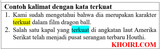 
					20 Contoh kalimat dengan kata terkuat