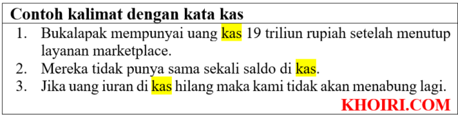 
					25 Contoh kalimat dengan kata kas