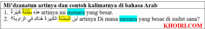 
					(مِئْذَنَةً) Mi’dzanatun Artinya, Tashrif dan Contoh Kalimatnya