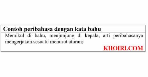 contoh kalimat peribahasa dengan kata bahu