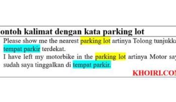 contoh kalimat dengan kata parking lot di bahasa inggris