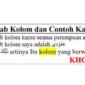 Bahasa Arab Kolom dan Contoh Kalimatnya