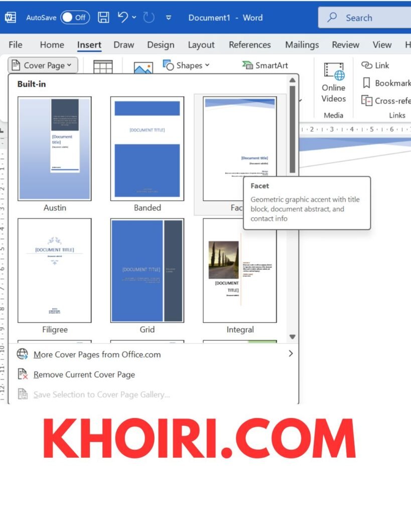 Cara Membuat Sampul Halaman Cover di Microsoft Word